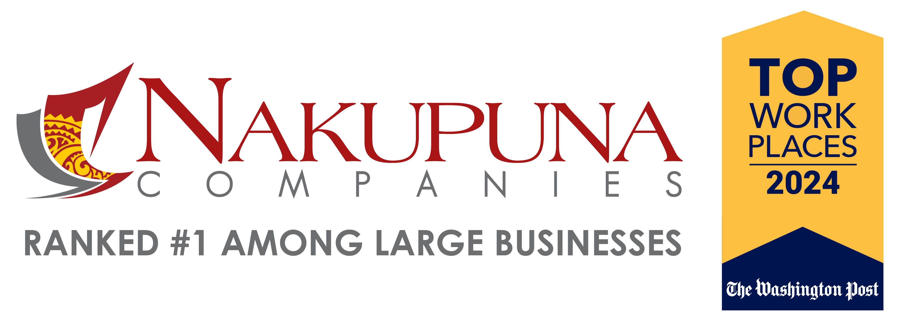 Nakupuna Ranked First Among Large Companies by the Washington Post’s Top Workplaces