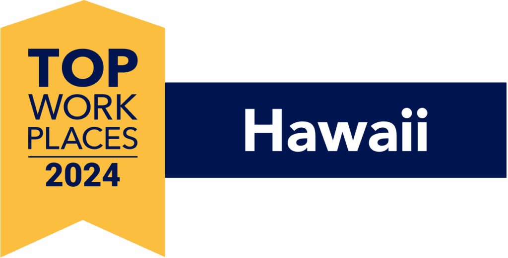 Logo for the Top Work Places in Hawaii 2024 award.