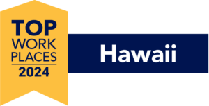 Logo for the Top Work Places in Hawaii 2024 award.